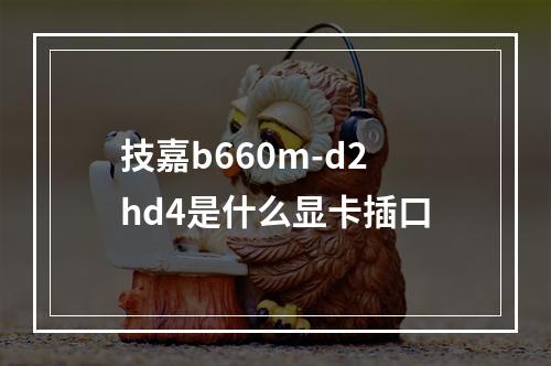 技嘉b660m-d2hd4是什么显卡插口