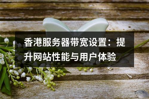 香港服务器带宽设置:提升网站性能与用户体验