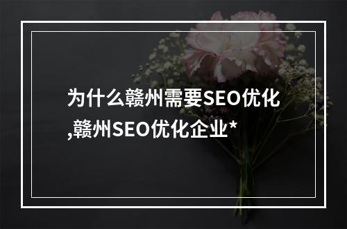 为什么赣州需要SEO优化,赣州SEO优化企业*