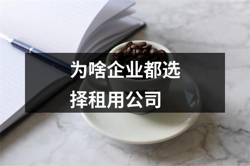 为啥企业都选择租用公司
