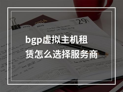 bgp虚拟主机租赁怎么选择服务商