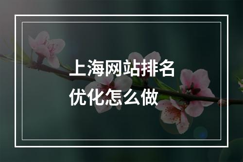上海网站排名优化怎么做