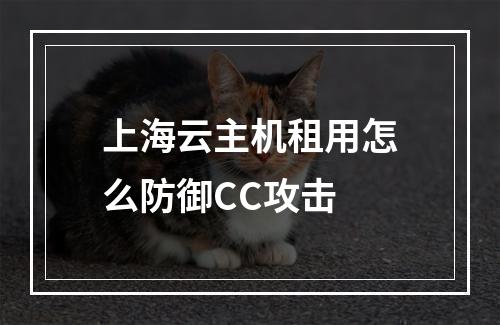 上海云主机租用怎么防御CC攻击