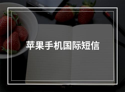 苹果手机国际短信