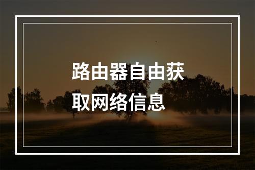路由器自由获取网络信息
