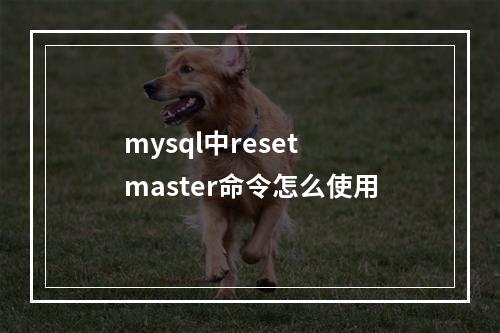 mysql中reset master命令怎么使用