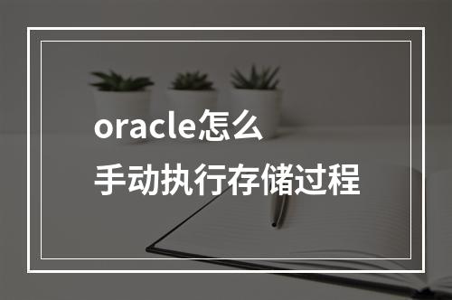 oracle怎么手动执行存储过程
