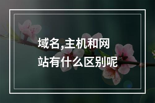 域名,主机和网站有什么区别呢