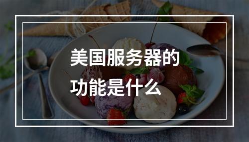 美国服务器的功能是什么