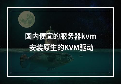 国内便宜的服务器kvm_安装原生的KVM驱动