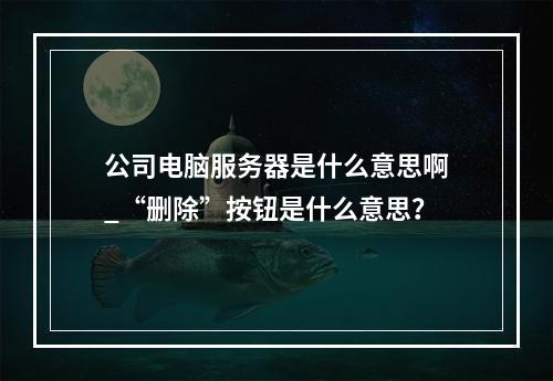 公司电脑服务器是什么意思啊_“删除”按钮是什么意思?