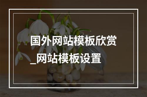 国外网站模板欣赏_网站模板设置