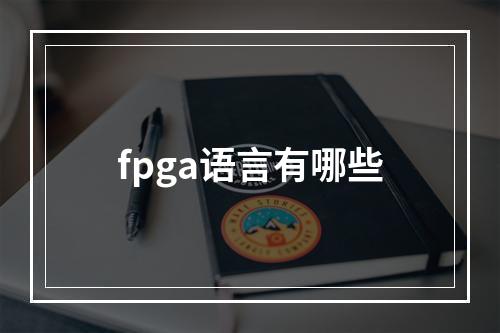fpga语言有哪些