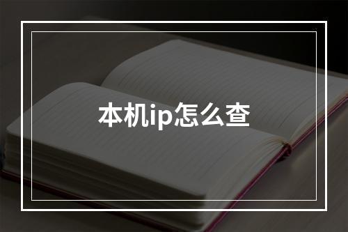 本机ip怎么查