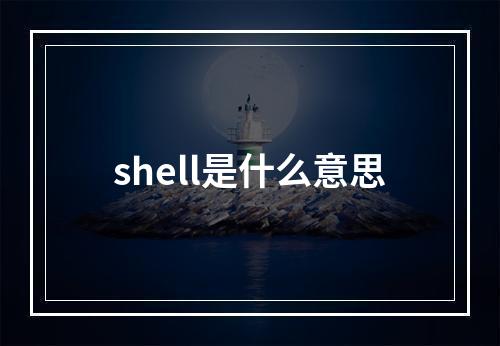 shell是什么意思