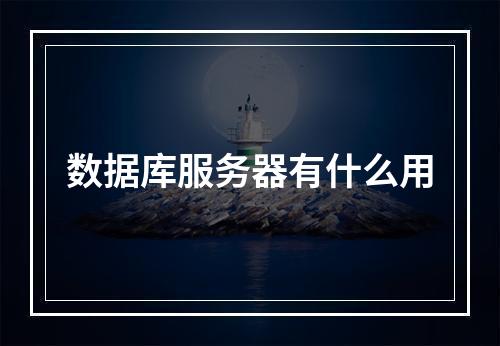 数据库服务器有什么用