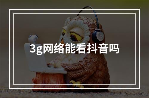 3g网络能看抖音吗