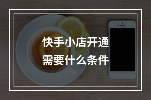 快手小店开通需要什么条件