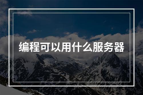 编程可以用什么服务器