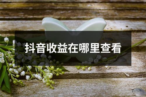 抖音收益在哪里查看