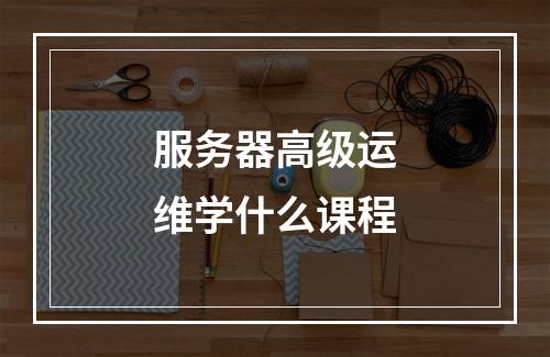 服务器高级运维学什么课程