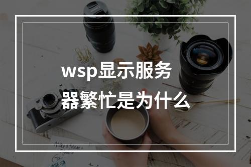wsp显示服务器繁忙是为什么
