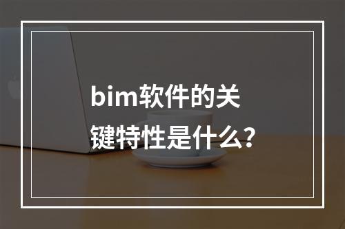 bim软件的关键特性是什么?