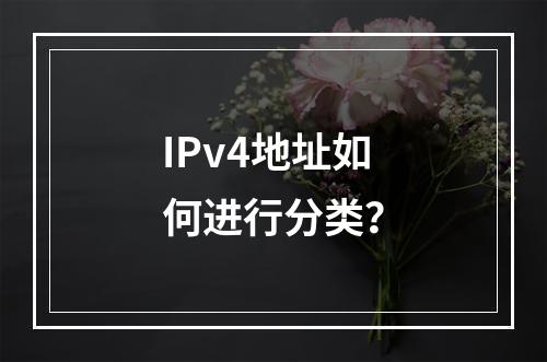 IPv4地址如何进行分类?