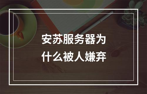 安苏服务器为什么被人嫌弃