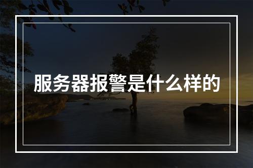 服务器报警是什么样的