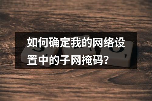 如何确定我的网络设置中的子网掩码?