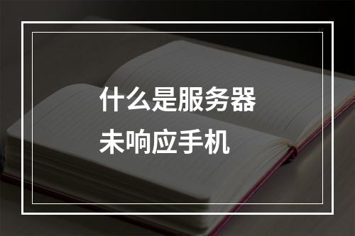 什么是服务器未响应手机