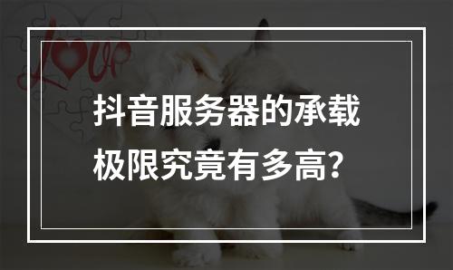 抖音服务器的承载极限究竟有多高?
