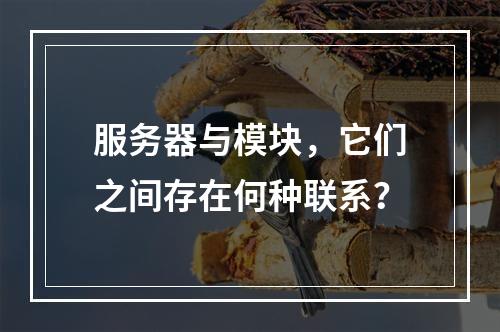 服务器与模块,它们之间存在何种联系?