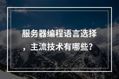 服务器编程语言选择,主流技术有哪些?