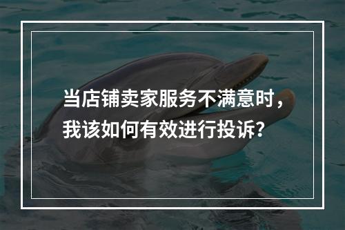当店铺卖家服务不满意时,我该如何有效进行投诉?