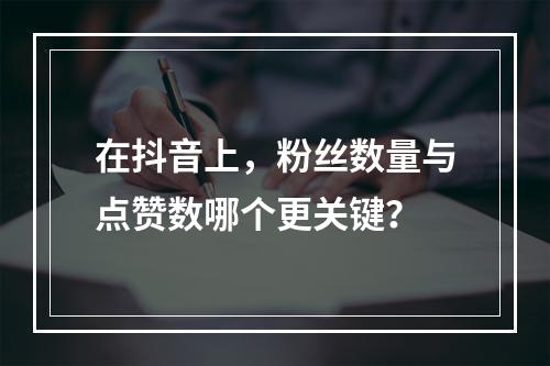 在抖音上,粉丝数量与点赞数哪个更关键?