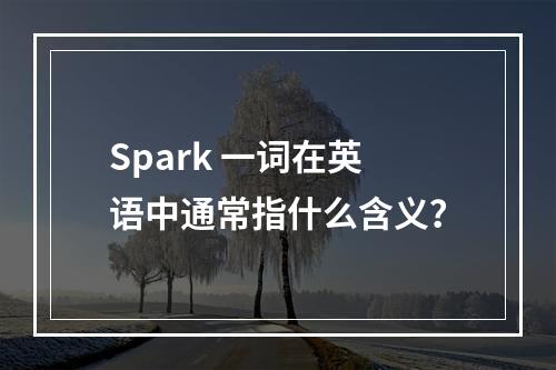 Spark 一词在英语中通常指什么含义?