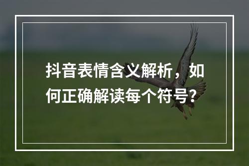 抖音表情含义解析,如何正确解读每个符号?