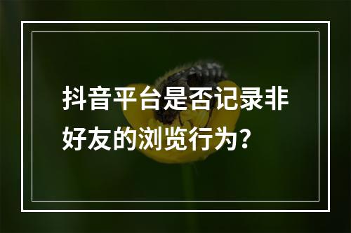 抖音平台是否记录非好友的浏览行为?