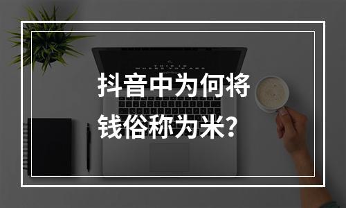 抖音中为何将钱俗称为米?