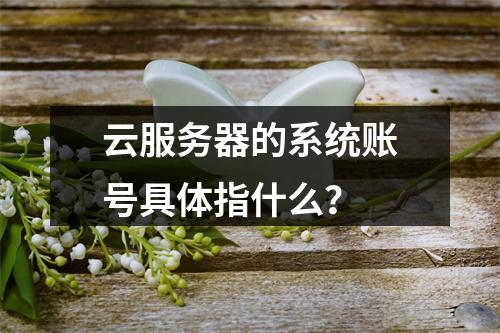 云服务器的系统账号具体指什么?