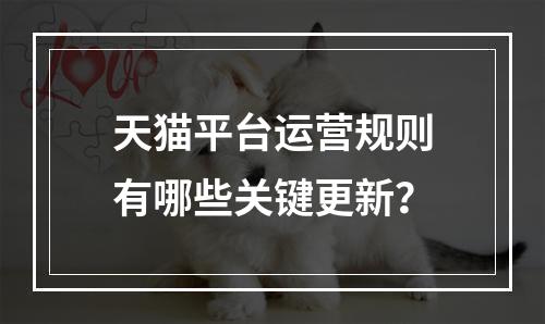 天猫平台运营规则有哪些关键更新?