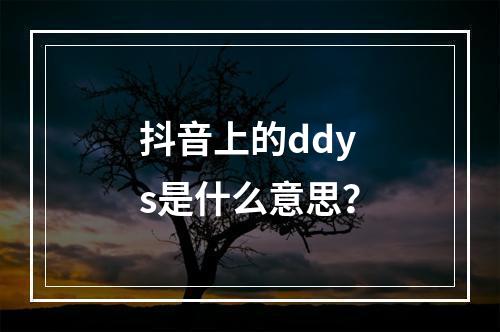 抖音上的ddys是什么意思?
