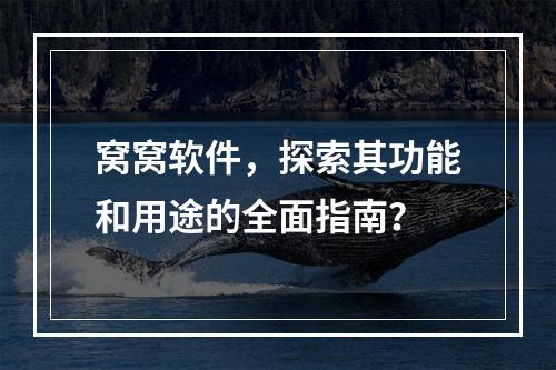 窝窝软件,探索其功能和用途的全面指南?