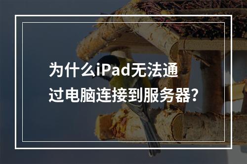 为什么iPad无法通过电脑连接到服务器?