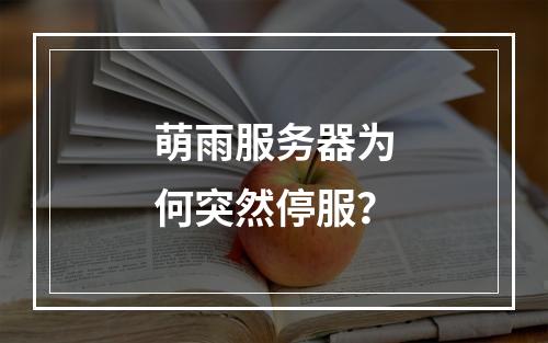 萌雨服务器为何突然停服?