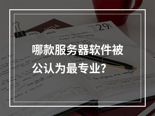 哪款服务器软件被公认为最专业?