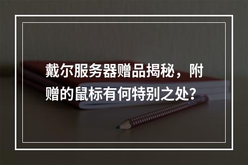 戴尔服务器赠品揭秘,附赠的鼠标有何特别之处?