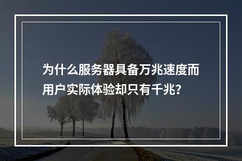 为什么服务器具备万兆速度而用户实际体验却只有千兆?